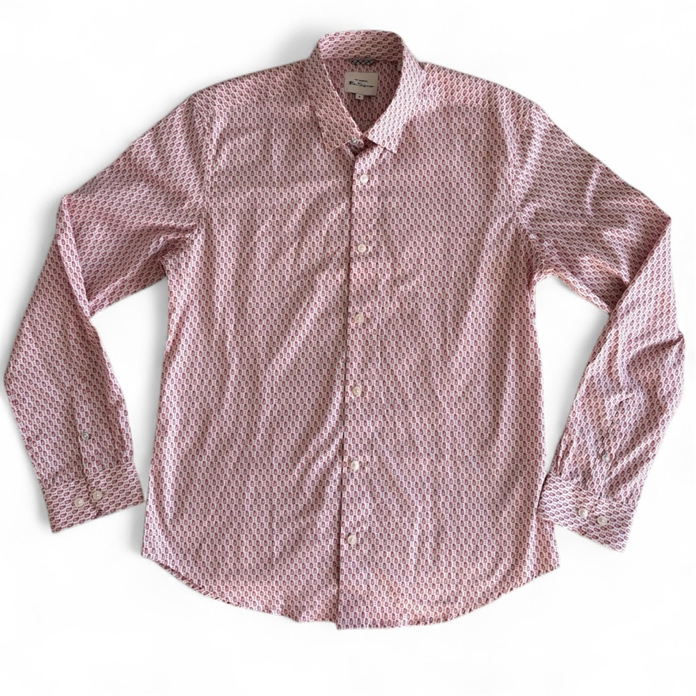 Ben Sherman White and Red Geometric Shirt
